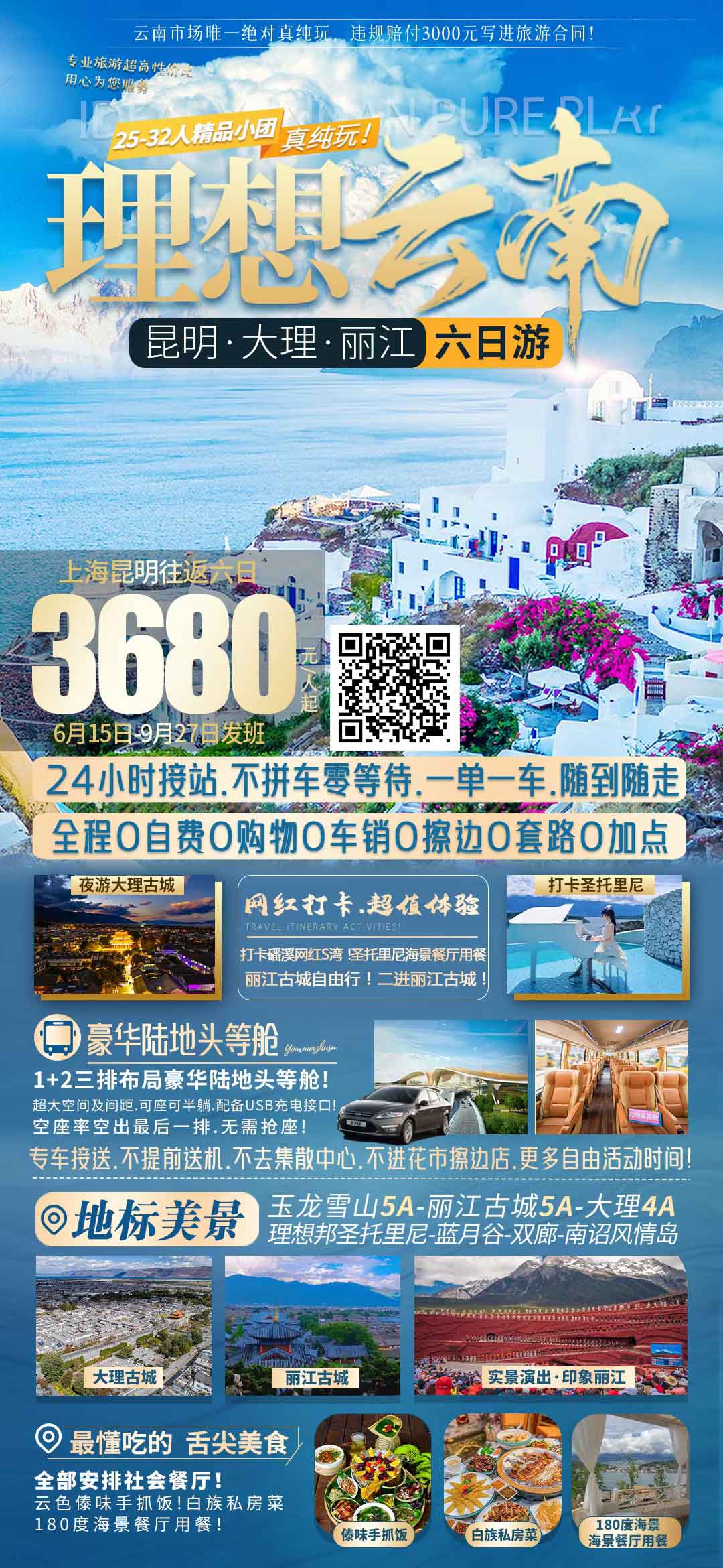 【理想云南】昆明、大理、麗江雙飛純玩6日產(chǎn)品特色簡(jiǎn)圖